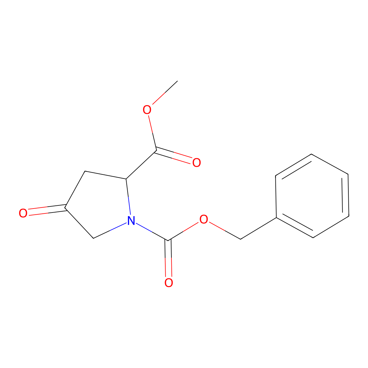 1-Benzyl 2-methyl (2R)-4-oxopyrrolidine-1,2-dicarboxylate molecular structure, CAS 132431-11-9