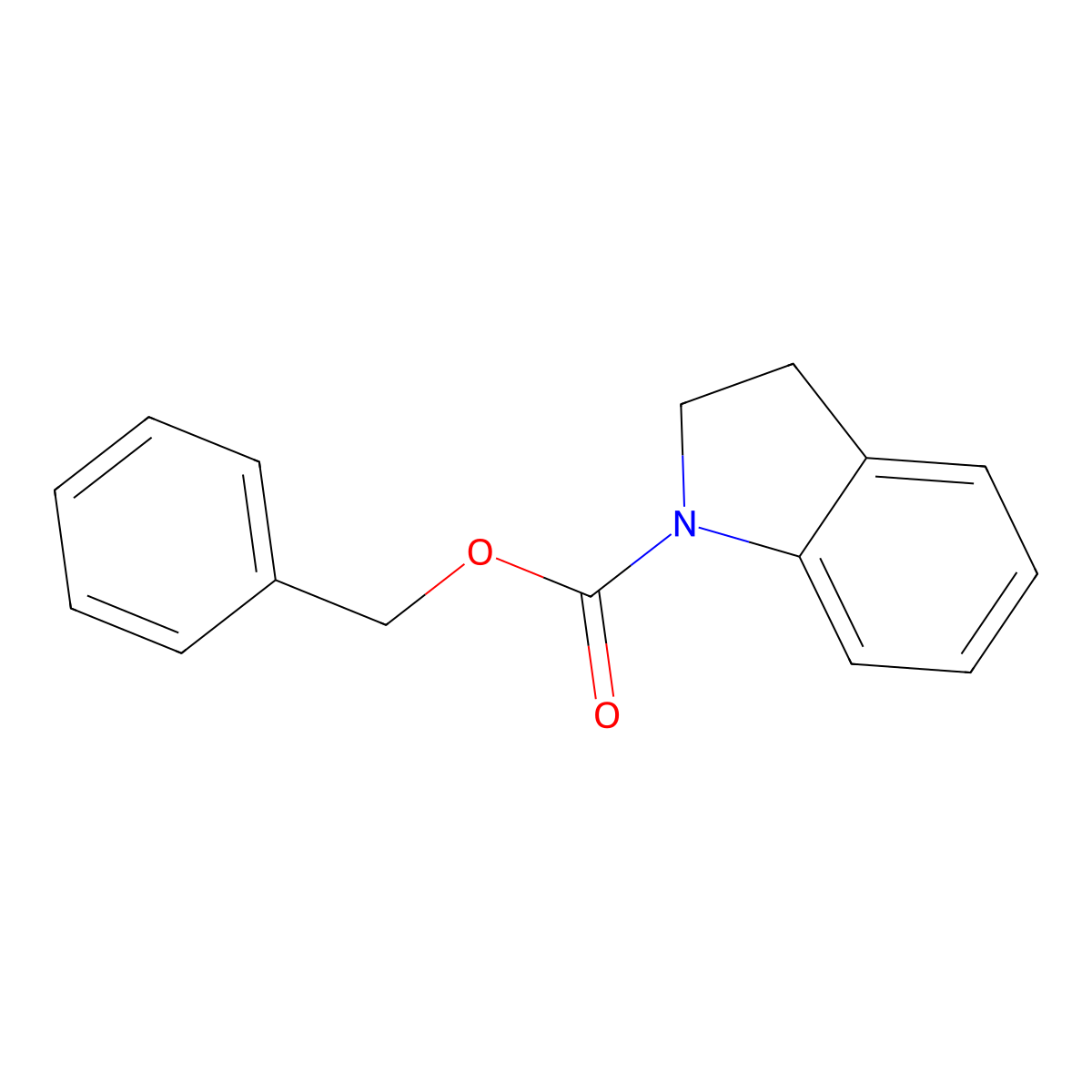 Phenylmethyl 2,3-dihydro-1H-indole-1-carboxylate molecular structure, CAS 132431-12-0