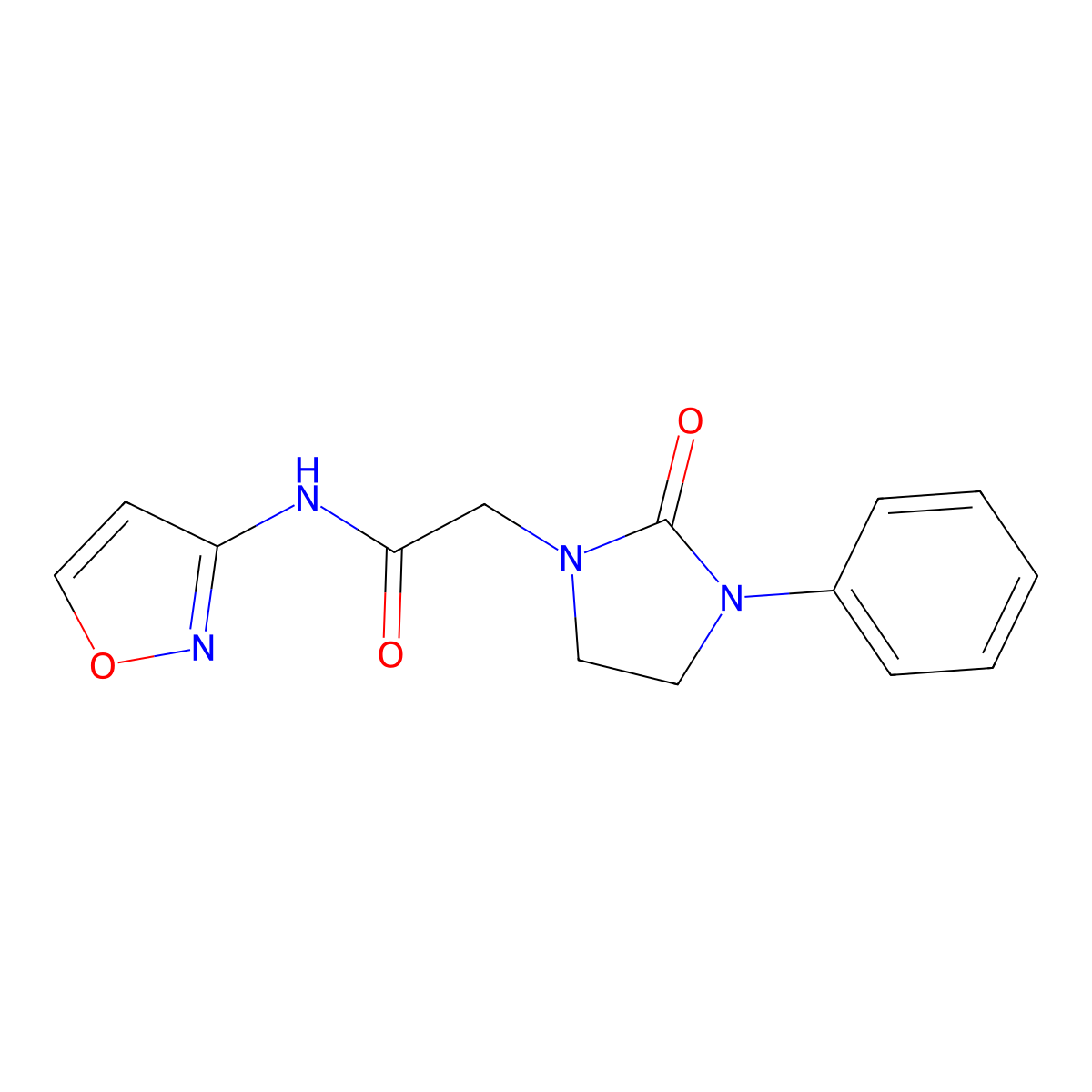 N-(isoxazol-3-yl)-2-(2-oxo-3-phenylimidazolidin-1-yl)acetamide molecular structure, CAS 1324343-49-8