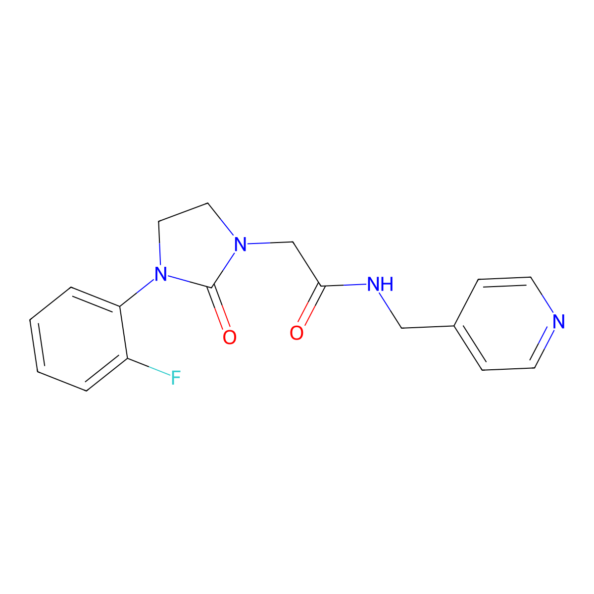 2-(3-(2-fluorophenyl)-2-oxoimidazolidin-1-yl)-N-(pyridin-4-ylmethyl)acetamide molecular structure, CAS 1324347-57-0