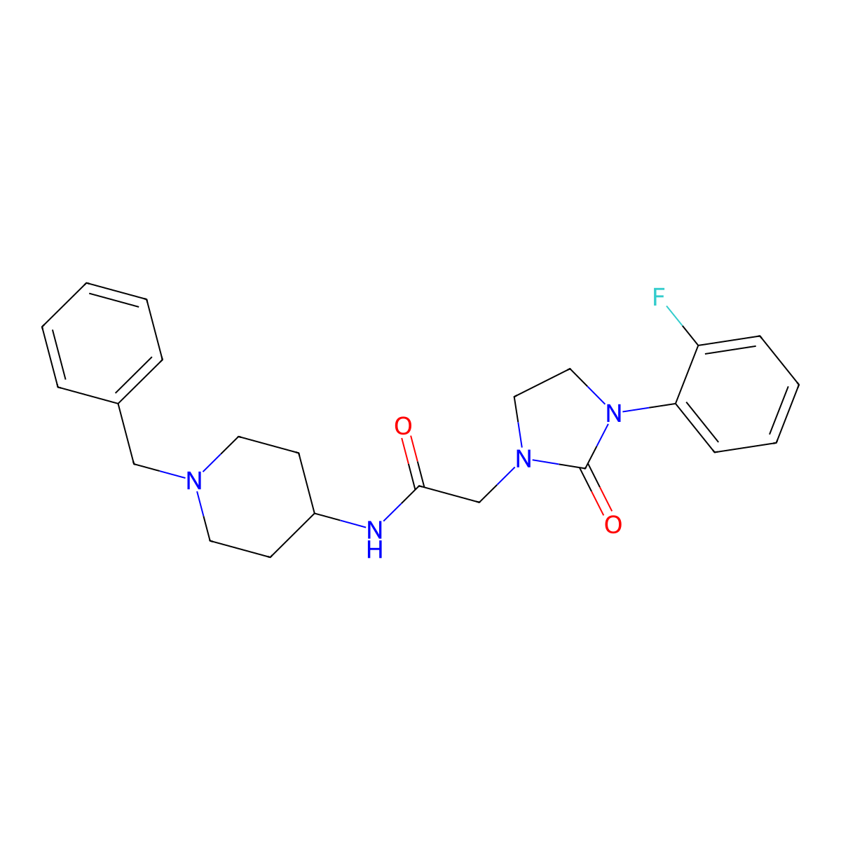 N-(1-benzylpiperidin-4-yl)-2-[3-(2-fluorophenyl)-2-oxoimidazolidin-1-yl]acetamide molecular structure, CAS 1324347-58-1