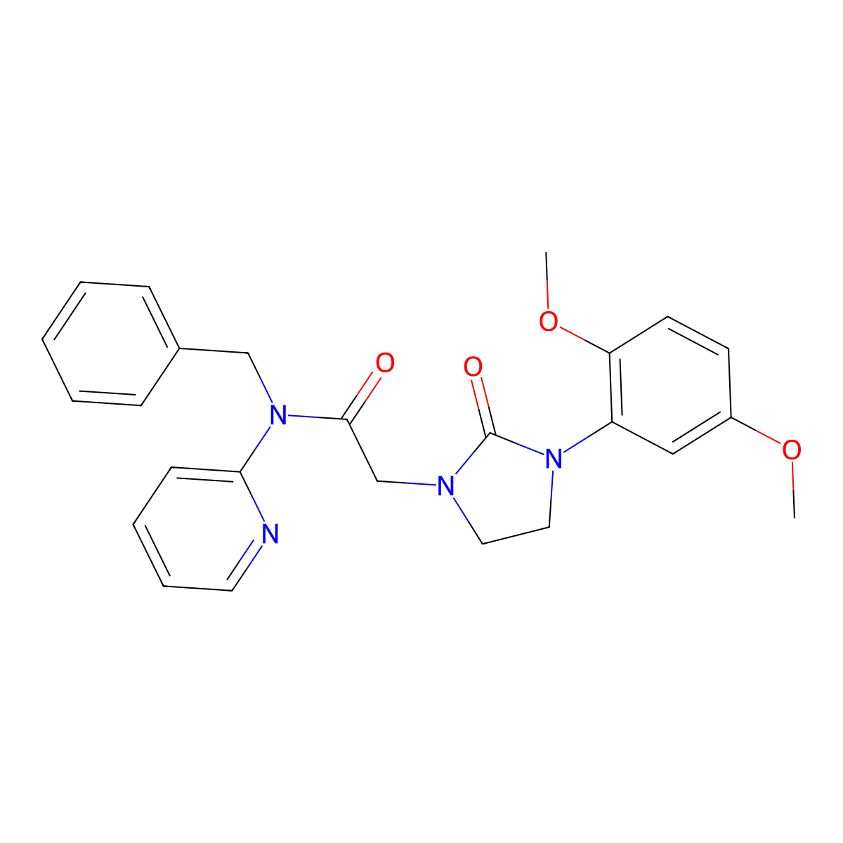 N-benzyl-2-[3-(2,5-dimethoxyphenyl)-2-oxoimidazolidin-1-yl]-N-(pyridin-2-yl)acetamide molecular structure, CAS 1324349-50-9