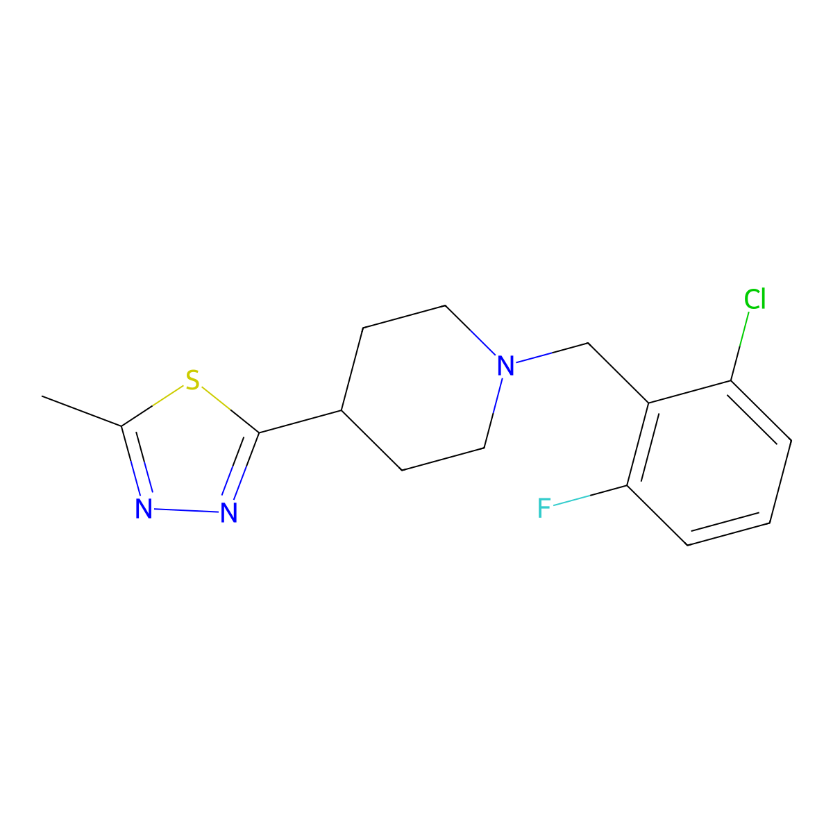 1-[(2-Chloro-6-fluorophenyl)methyl]-4-(5-methyl-1,3,4-thiadiazol-2-yl)piperidine molecular structure, CAS 1324368-26-4