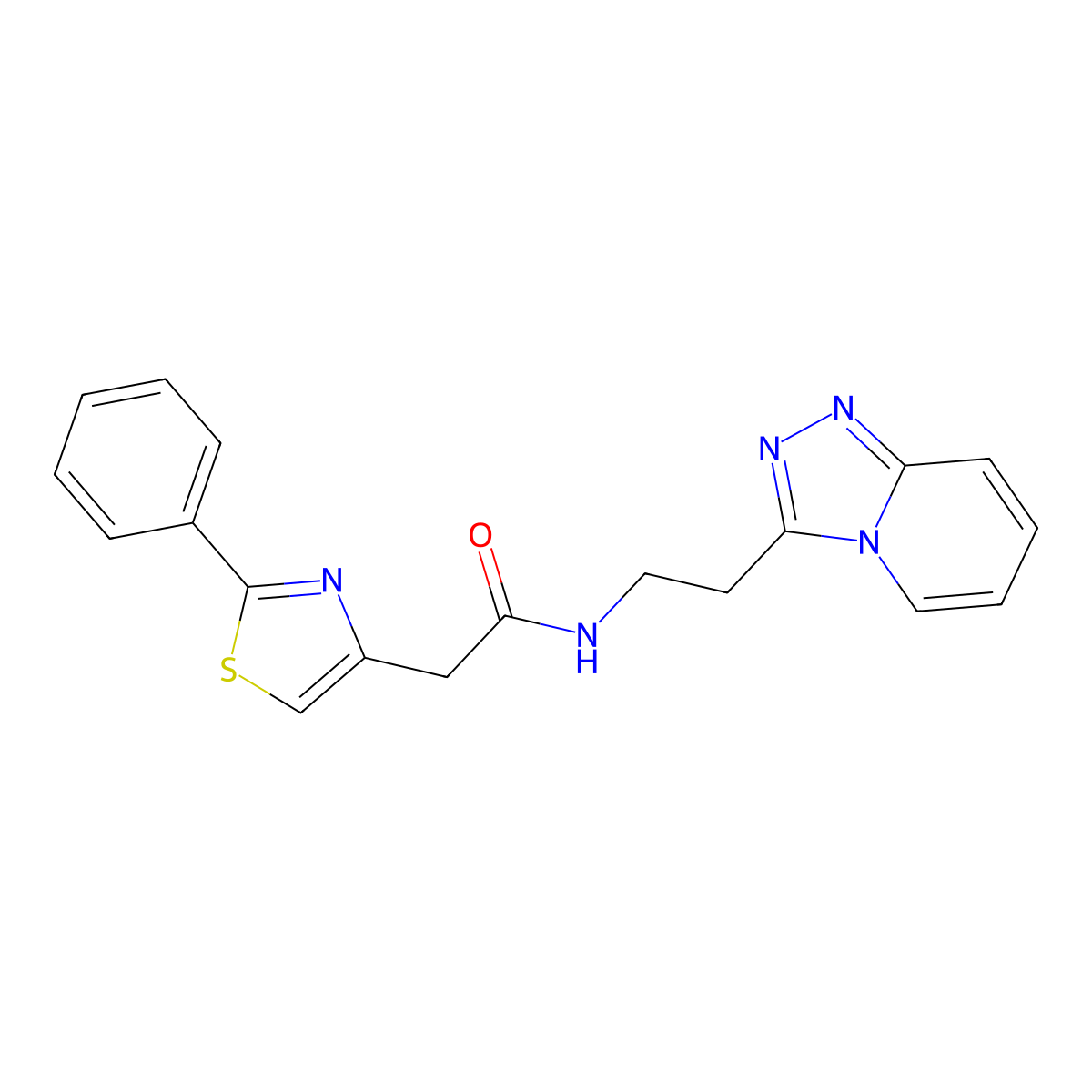 2-(2-phenyl-1,3-thiazol-4-yl)-N-(2-[1,2,4]triazolo[4,3-a]pyridin-3-ylethyl)acetamide molecular structure, CAS 1324377-23-2