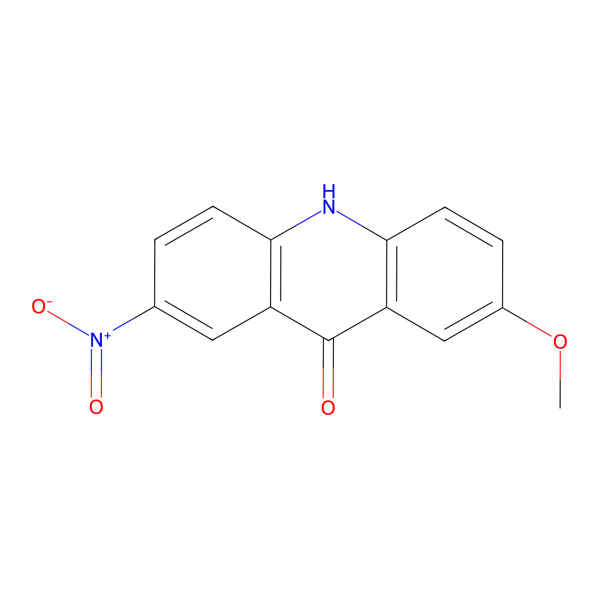 2-methoxy-7-nitroacridin-9(10H)-one molecular structure, CAS 13244-38-7