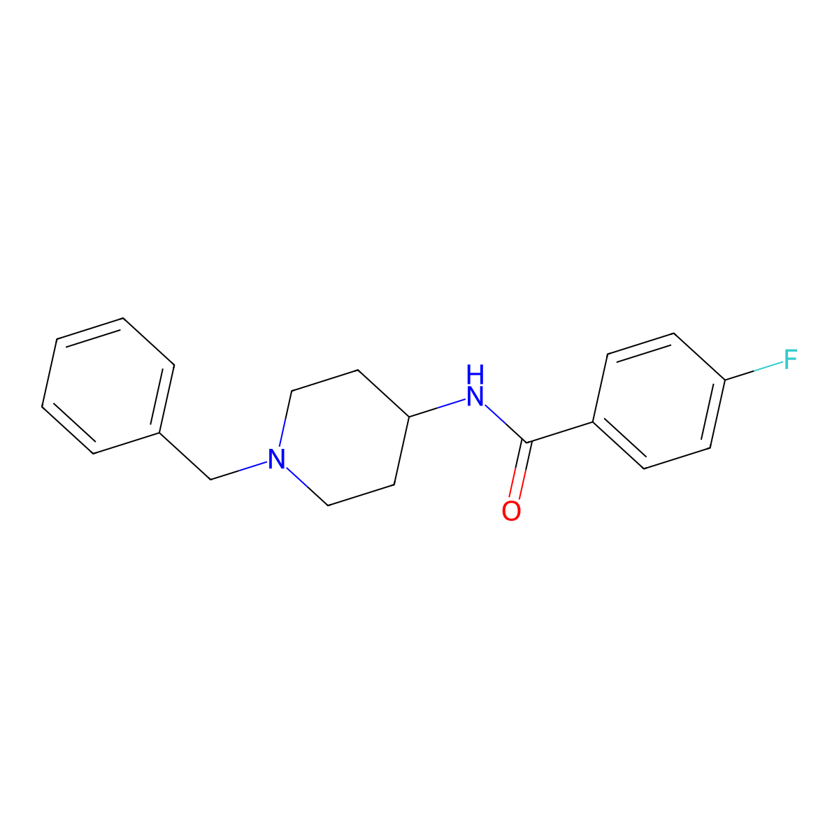 N-(1-benzylpiperidin-4-yl)-4-fluorobenzamide molecular structure, CAS 132442-35-4
