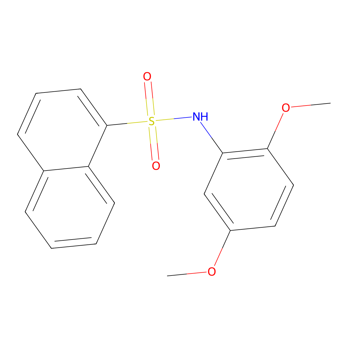 N-(2,5-dimethoxyphenyl)naphthalene-1-sulfonamide molecular structure, CAS 132443-52-8