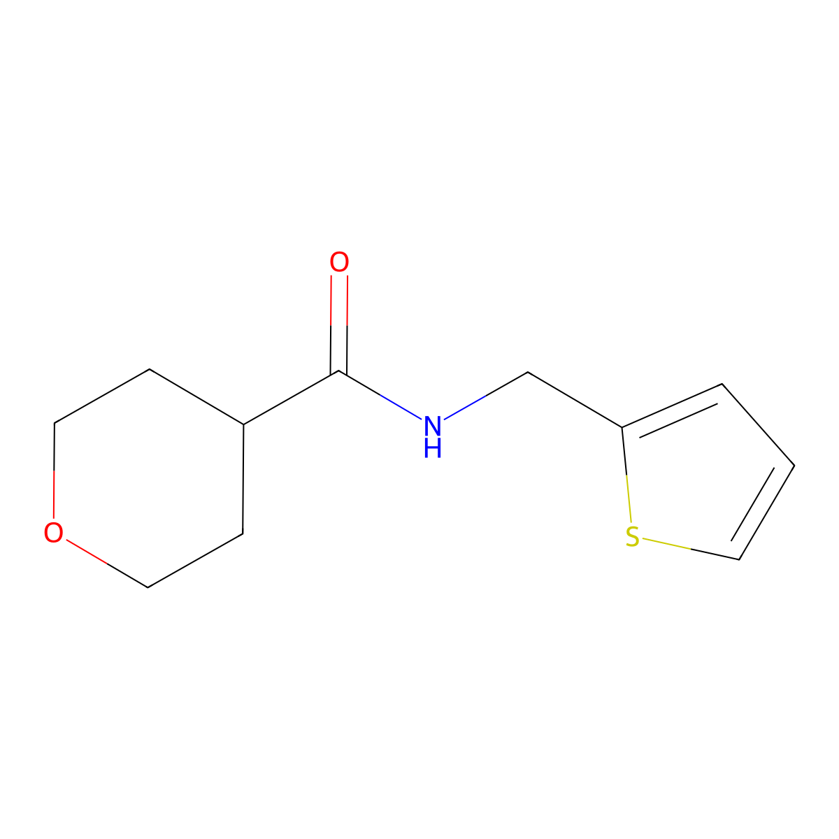 N-(thiophen-2-ylmethyl)tetrahydro-2H-pyran-4-carboxamide molecular structure, CAS 1324440-06-3