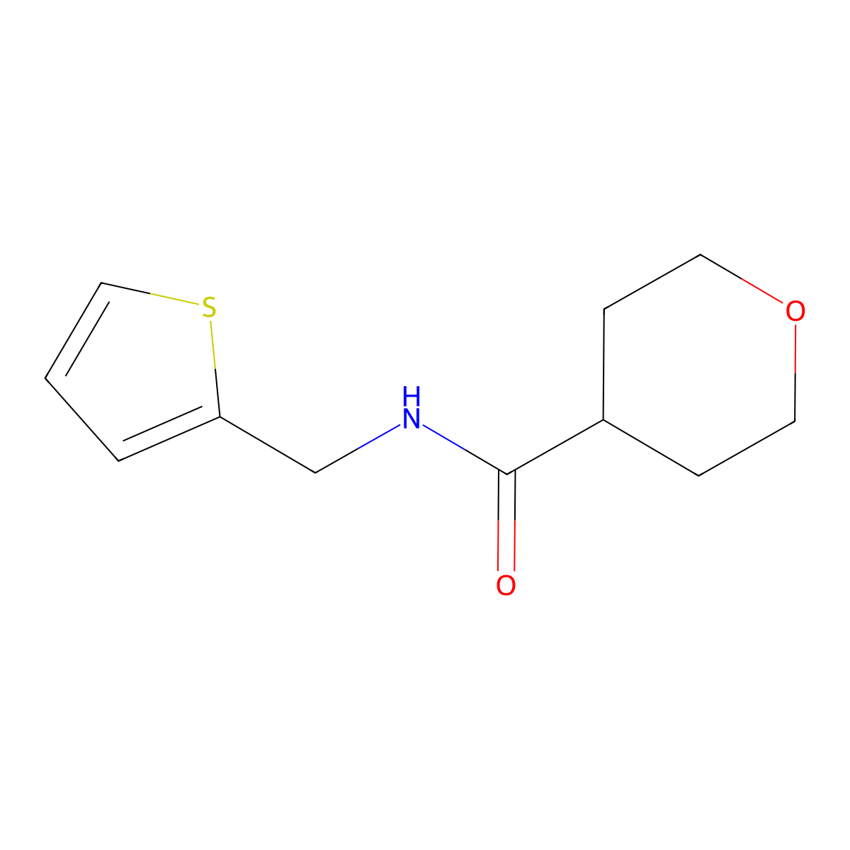N-(thiophen-2-ylmethyl)tetrahydro-2H-pyran-4-carboxamide molecular structure, CAS 1324440-06-3