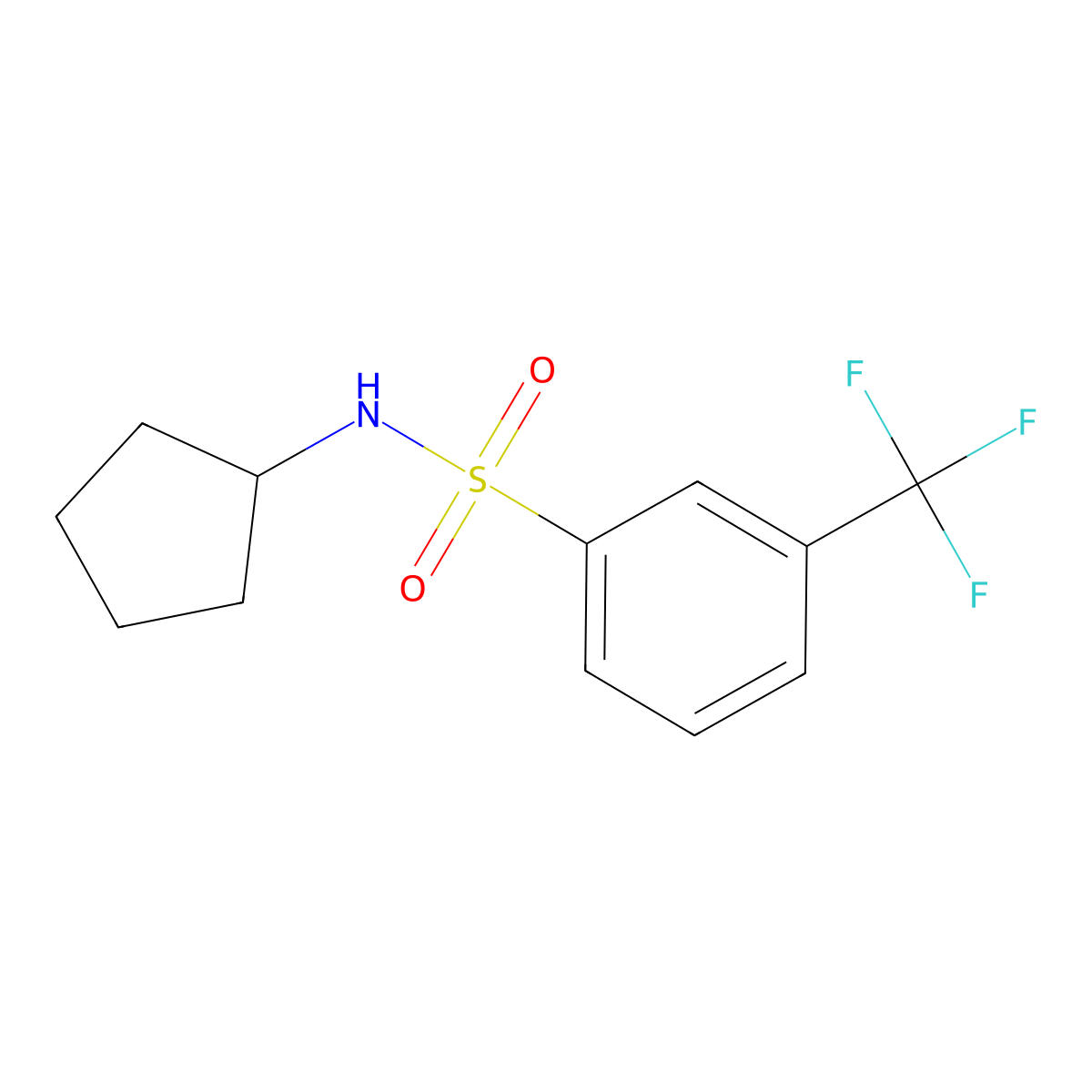 N-cyclopentyl-3-(trifluoromethyl)benzenesulfonamide molecular structure, CAS 1324452-77-8