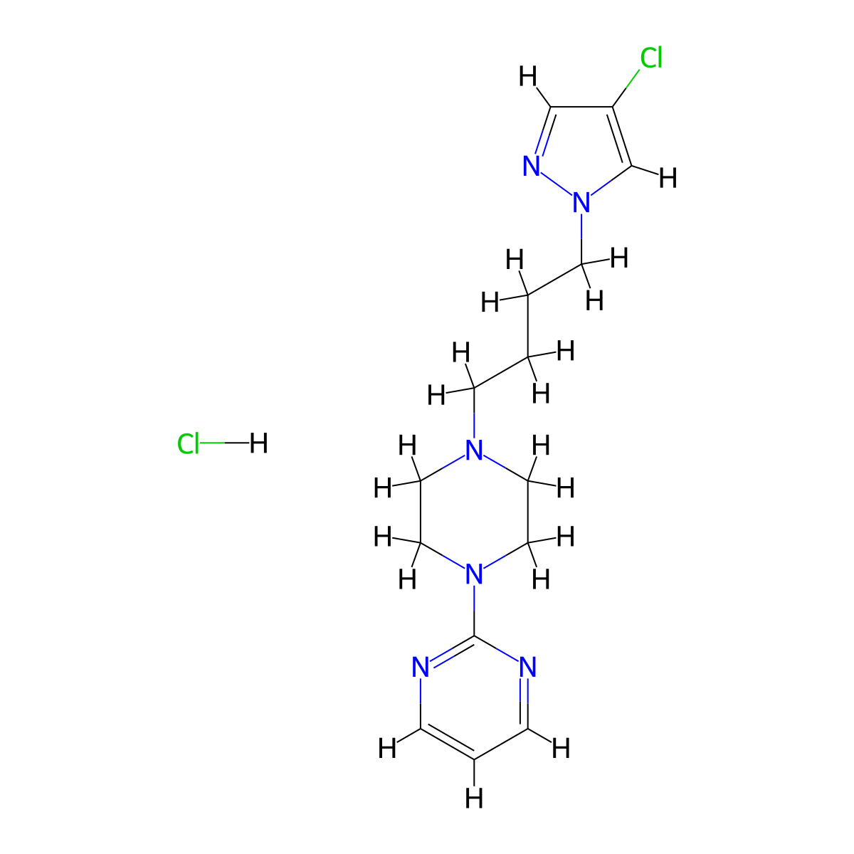 Lesopitron HCl molecular structure, CAS 132449-88-8
