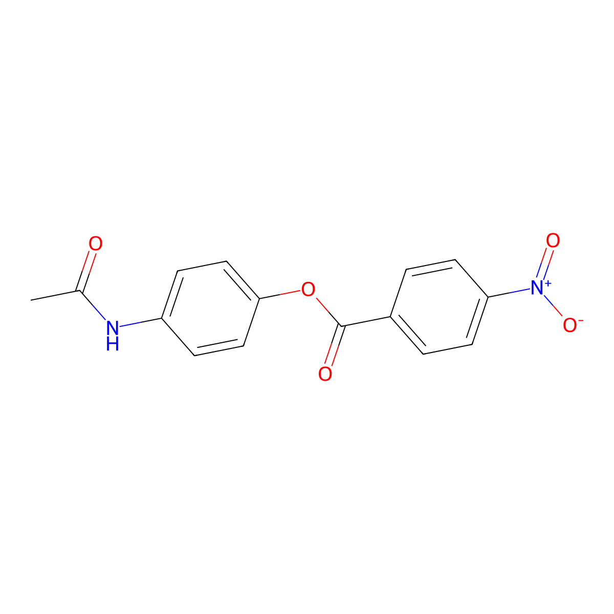 4-(Acetylamino)phenyl 4-nitrobenzoate molecular structure, CAS 13245-56-2