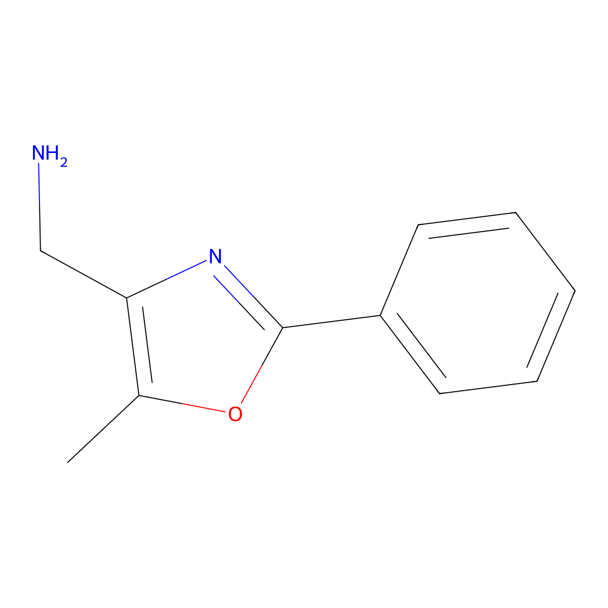 (5-Methyl-2-phenyl-1,3-oxazol-4-yl)methylamine molecular structure, CAS 132451-28-6