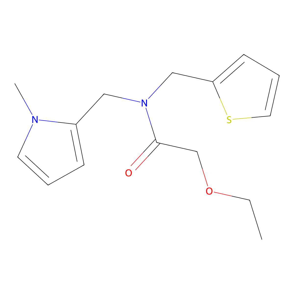 2-ethoxy-N-[(1-methyl-1H-pyrrol-2-yl)methyl]-N-[(thiophen-2-yl)methyl]acetamide molecular structure, CAS 1324548-66-4