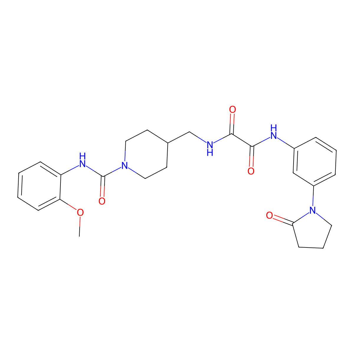 N1-((1-((2-methoxyphenyl)carbamoyl)piperidin-4-yl)methyl)-N2-(3-(2-oxopyrrolidin-1-yl)phenyl)oxalamide molecular structure, CAS 1324549-08-7