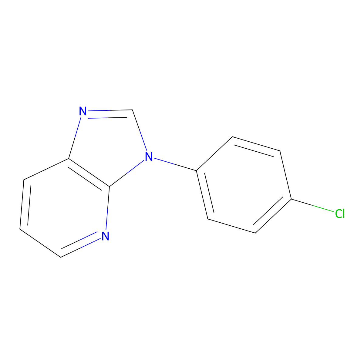 3H-Imidazo(4,5-b)pyridine, 3-(4-chlorophenyl)- molecular structure, CAS 132458-91-4