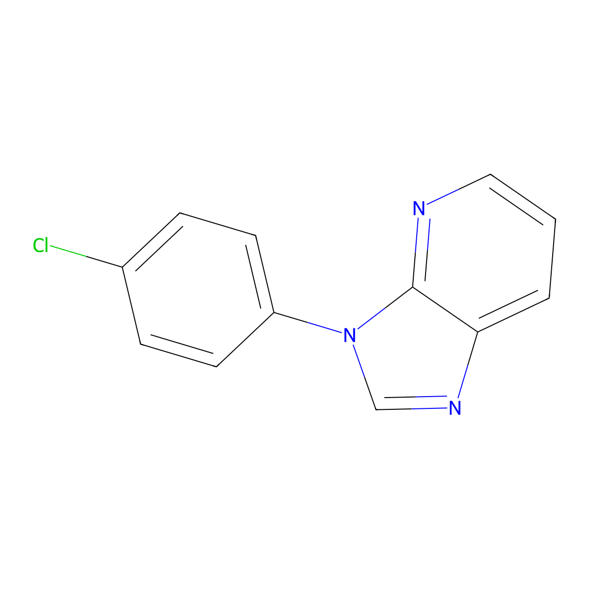 3H-Imidazo(4,5-b)pyridine, 3-(4-chlorophenyl)- molecular structure, CAS 132458-91-4