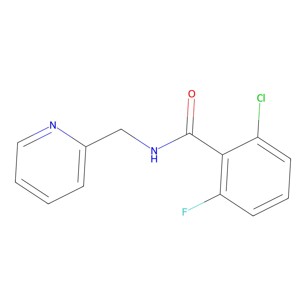 2-chloro-6-fluoro-N-[(pyridin-2-yl)methyl]benzamide molecular structure, CAS 1324580-88-2