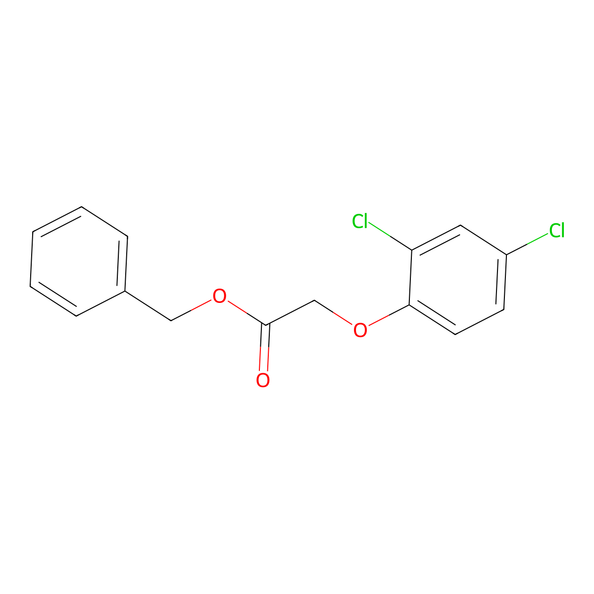 Acetic acid, (2,4-dichlorophenoxy)-, phenylmethyl ester molecular structure, CAS 13246-97-4