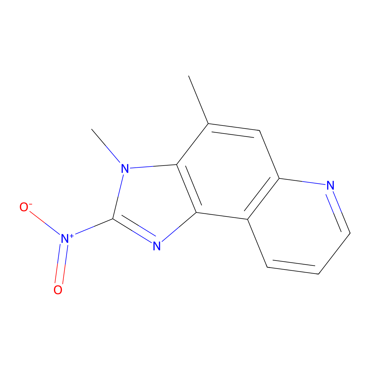 3,4-Dimethyl-2-nitroimidazo-(4,5-f)quinoline molecular structure, CAS 132461-40-6