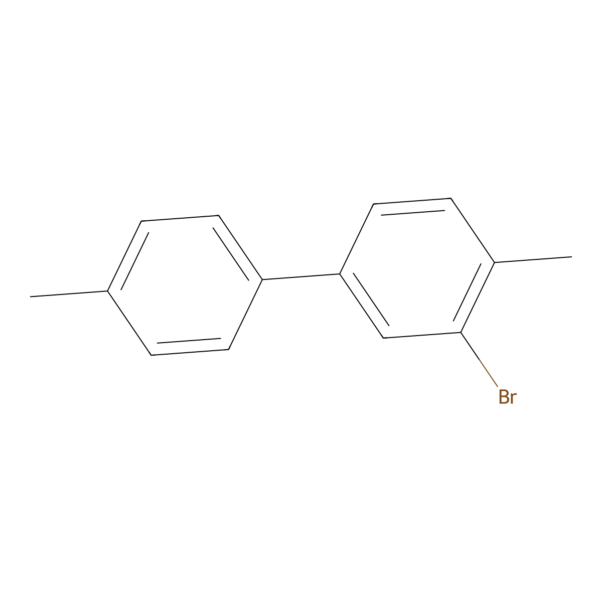 3-Bromo-4,4'-dimethyl-1,1'-biphenyl molecular structure, CAS 132462-56-7