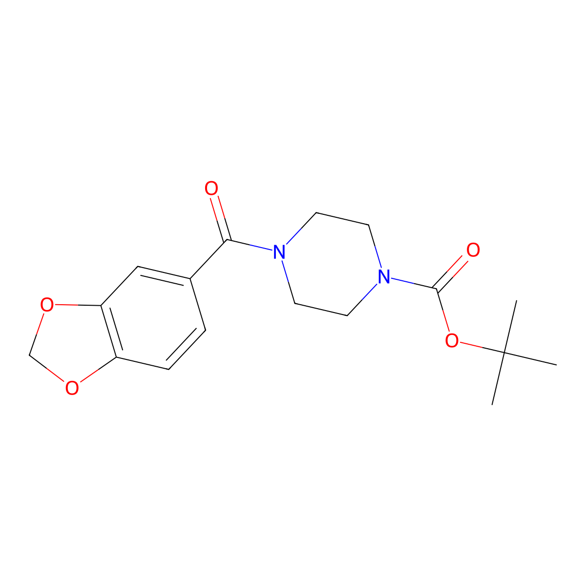 tert-Butyl 4-(benzo[d][1,3]dioxole-5-carbonyl)piperazine-1-carboxylate molecular structure, CAS 1324621-87-5