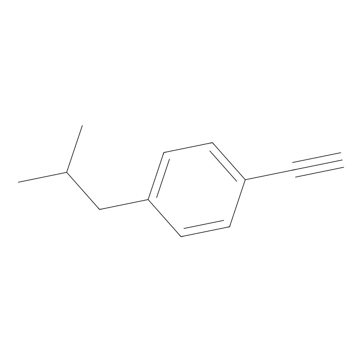1-Ethynyl-4-(2-methylpropyl)benzene molecular structure, CAS 132464-91-6