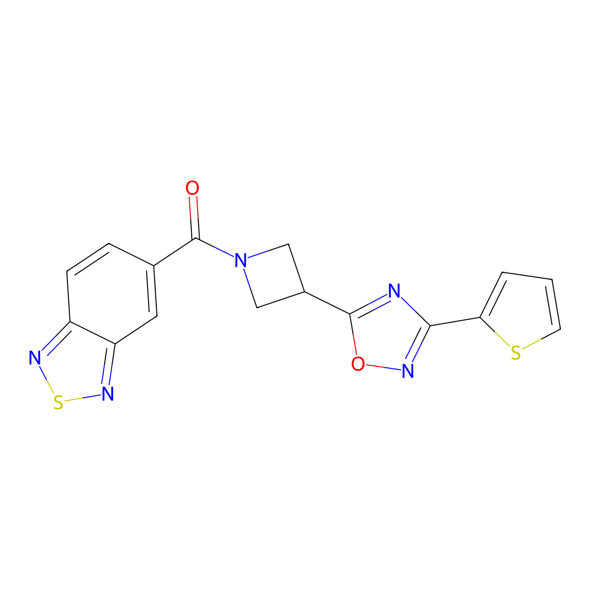 Benzo[c][1,2,5]thiadiazol-5-yl(3-(3-(thiophen-2-yl)-1,2,4-oxadiazol-5-yl)azetidin-1-yl)methanone molecular structure, CAS 1324679-71-1