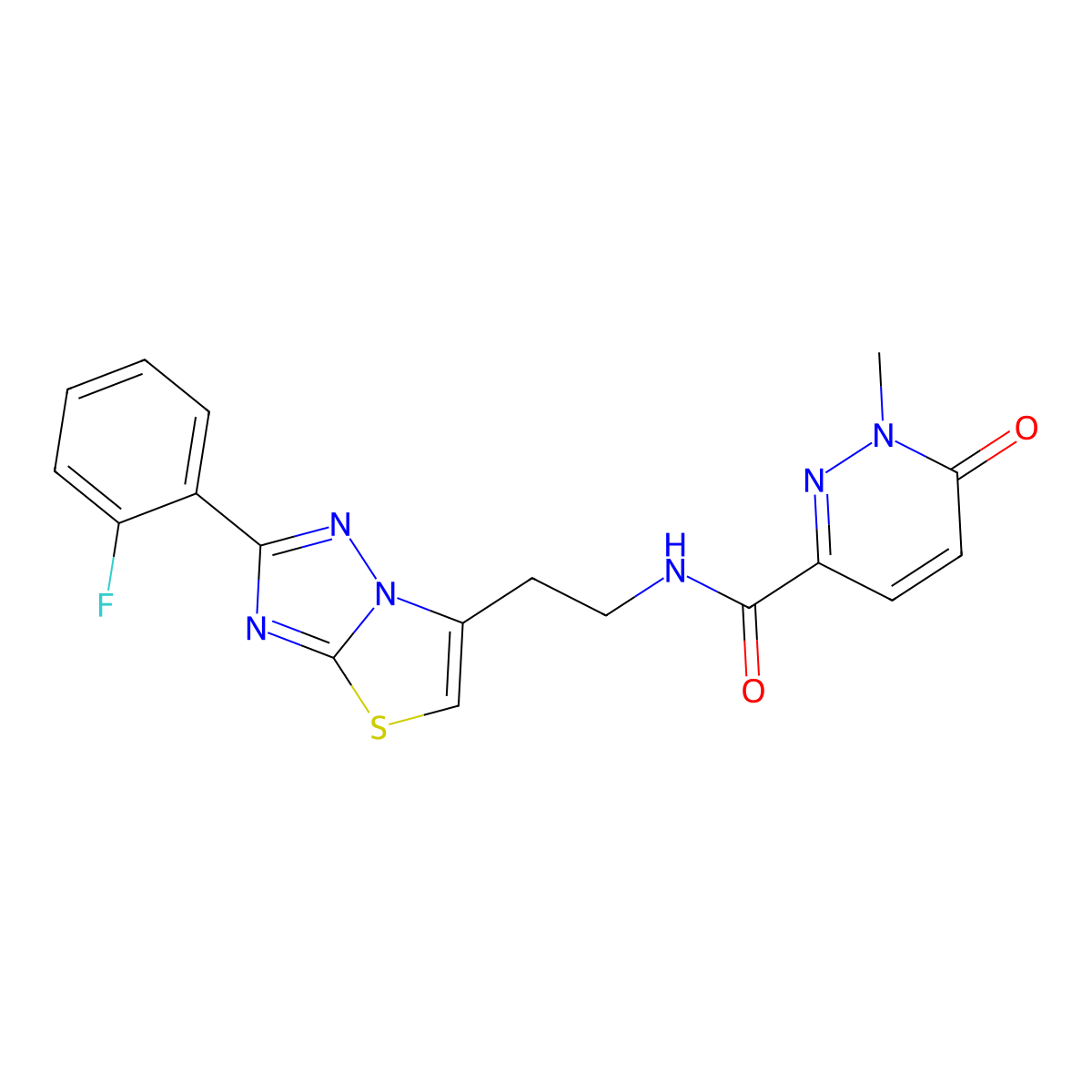 N-(2-(2-(2-fluorophenyl)thiazolo[3,2-b][1,2,4]triazol-6-yl)ethyl)-1-methyl-6-oxo-1,6-dihydropyridazine-3-carboxamide molecular structure, CAS 1324693-86-8