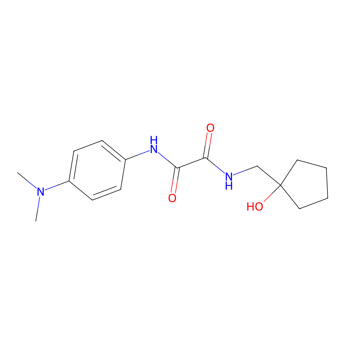 N1-(4-(dimethylamino)phenyl)-N2-((1-hydroxycyclopentyl)methyl)oxalamide molecular structure, CAS 1324707-52-9