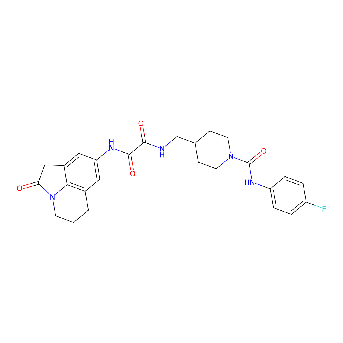 N1-((1-((4-fluorophenyl)carbamoyl)piperidin-4-yl)methyl)-N2-(2-oxo-2,4,5,6-tetrahydro-1H-pyrrolo[3,2,1-ij]quinolin-8-yl)oxalamide molecular structure, CAS 1324707-78-9