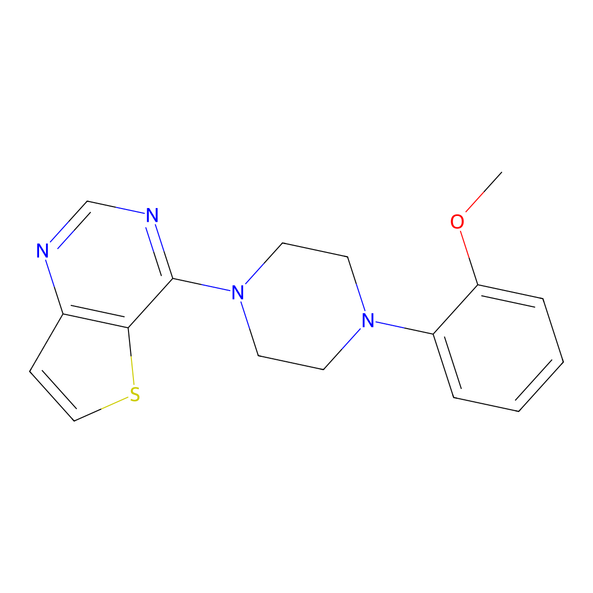 1-(2-Methoxyphenyl)-4-{thieno[3,2-d]pyrimidin-4-yl}piperazine molecular structure, CAS 1324712-63-1