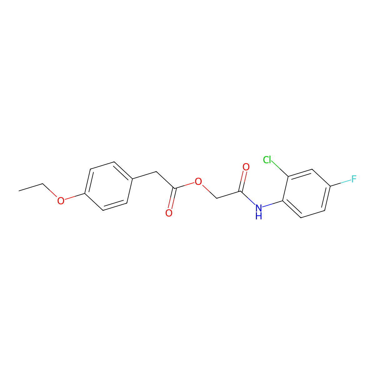 2-[(2-Chloro-4-fluorophenyl)amino]-2-oxoethyl (4-ethoxyphenyl)acetate molecular structure, CAS 1324746-31-7