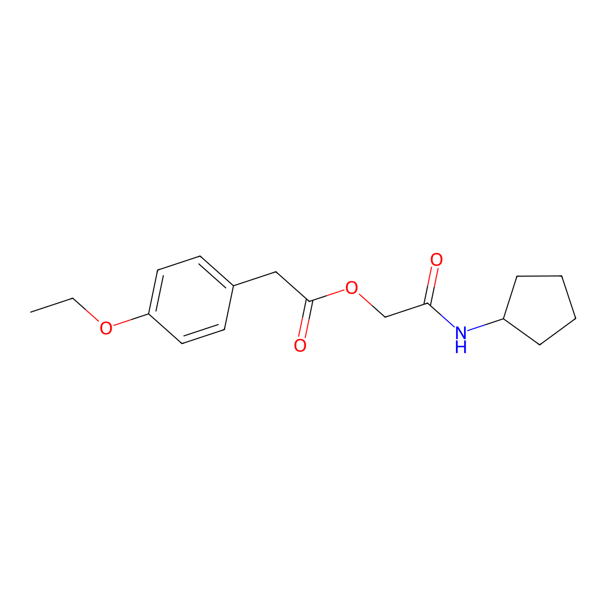 (Cyclopentylcarbamoyl)methyl 2-(4-ethoxyphenyl)acetate molecular structure, CAS 1324746-33-9