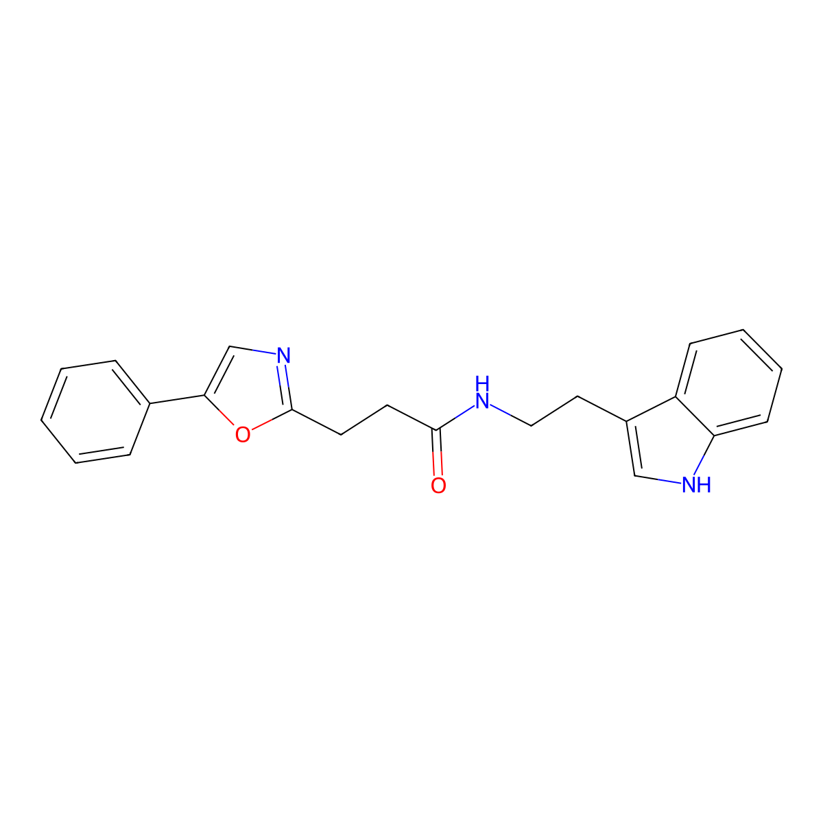 N-[2-(1H-indol-3-yl)ethyl]-3-(5-phenyl-1,3-oxazol-2-yl)propanamide molecular structure, CAS 1324763-86-1
