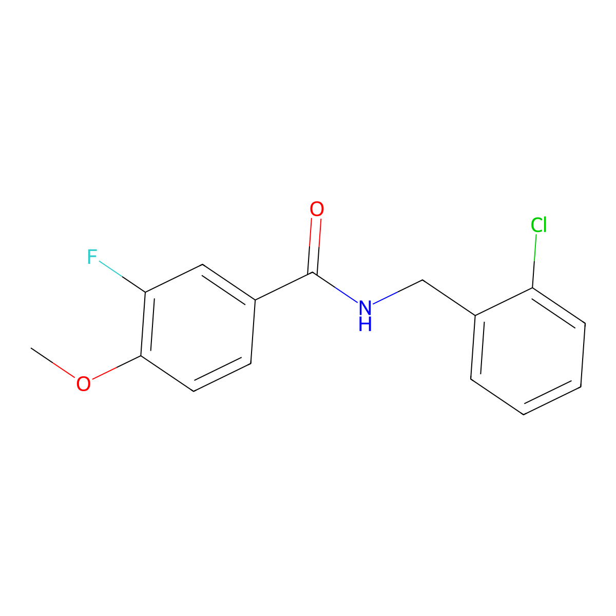 N-[(2-chlorophenyl)methyl]-3-fluoro-4-methoxybenzamide molecular structure, CAS 1324768-73-1