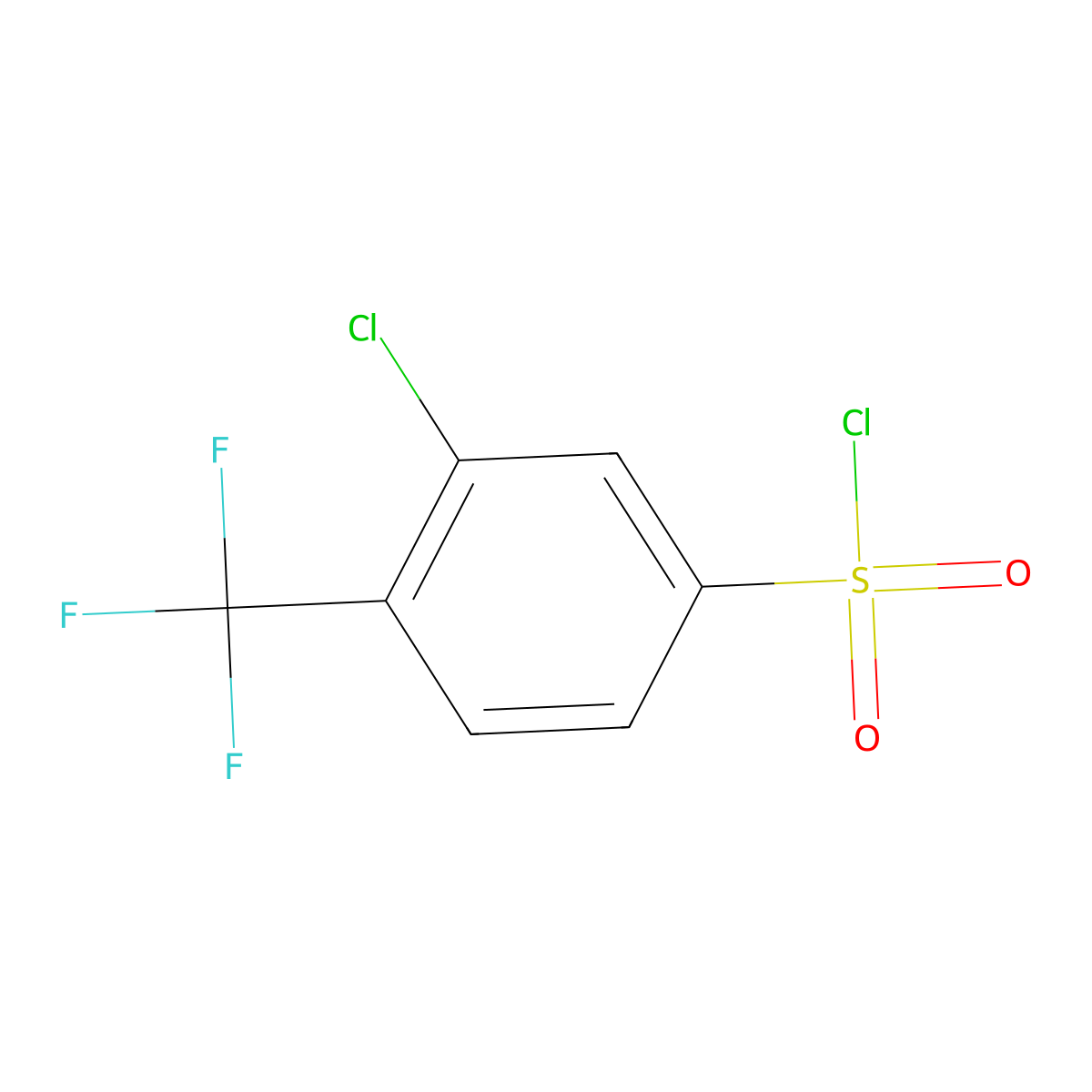 3-Chloro-4-(trifluoromethyl)benzene-1-sulfonyl chloride molecular structure, CAS 132481-85-7
