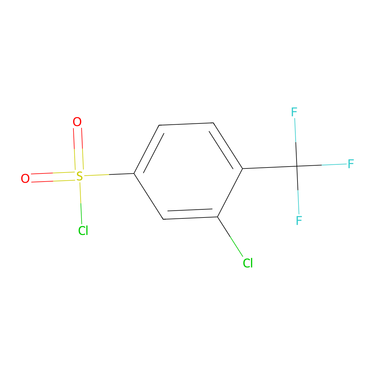 3-Chloro-4-(trifluoromethyl)benzene-1-sulfonyl chloride molecular structure, CAS 132481-85-7