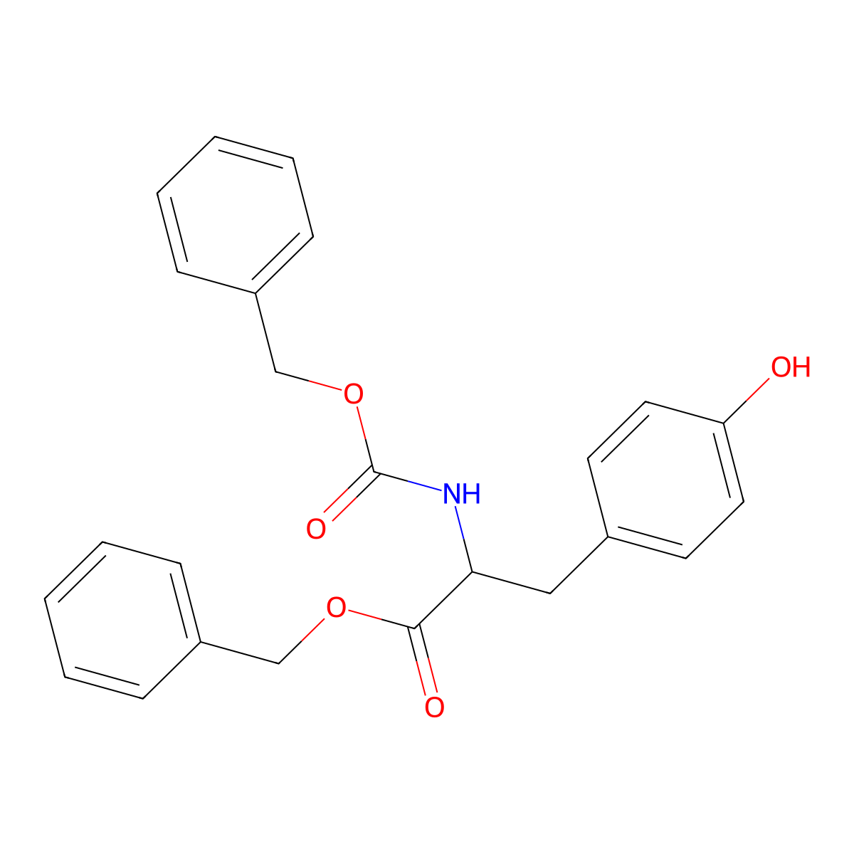 (S)-Benzyl 2-(((benzyloxy)carbonyl)amino)-3-(4-hydroxyphenyl)propanoate molecular structure, CAS 13249-67-7