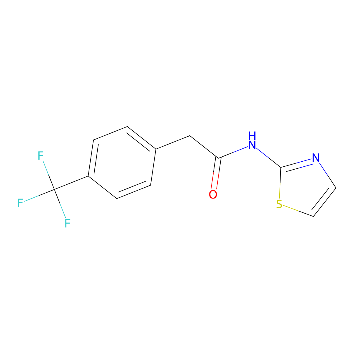 N-(1,3-thiazol-2-yl)-2-[4-(trifluoromethyl)phenyl]acetamide molecular structure, CAS 1324901-12-3