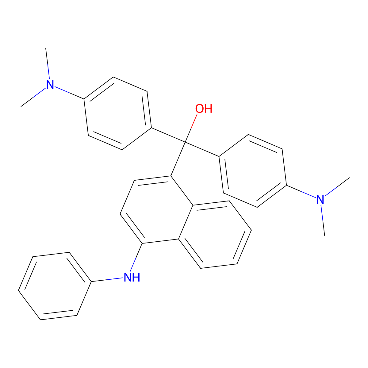 1-Naphthalenemethanol, alpha,alpha-bis(4-(dimethylamino)phenyl)-4-(phenylamino)- molecular structure, CAS 1325-91-3
