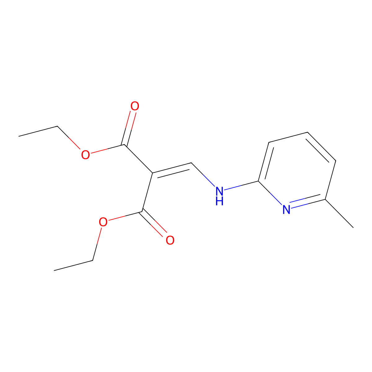 Diethyl [[(6-methyl-2-pyridyl)amino]methylene]malonate molecular structure, CAS 13250-95-8