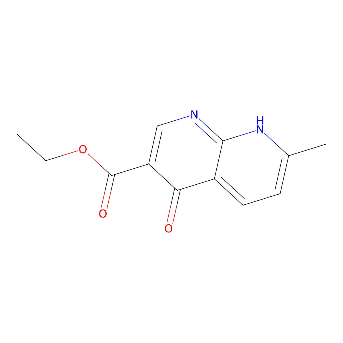 ethyl 7-methyl-4-oxo-8H-1,8-naphthyridine-3-carboxylate molecular structure, CAS 13250-96-9