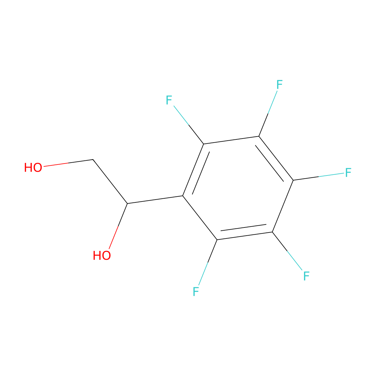 1-(Pentafluorophenyl)ethane-1,2-diol molecular structure, CAS 132505-34-1