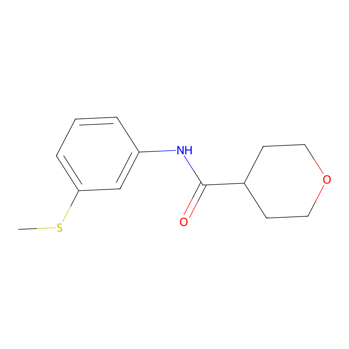 N-[3-(methylsulfanyl)phenyl]oxane-4-carboxamide molecular structure, CAS 1325054-21-4