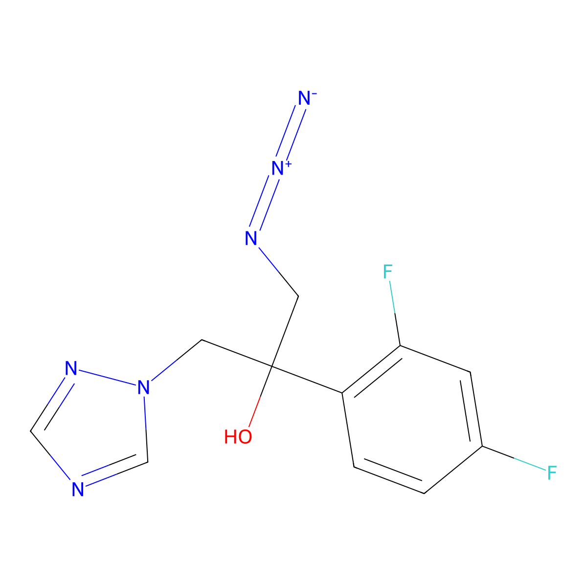 1-Azido-2-(2,4-difluorophenyl)-3-(1H-1,2,4-triazol-1-yl)propan-2-ol molecular structure, CAS 132507-80-3
