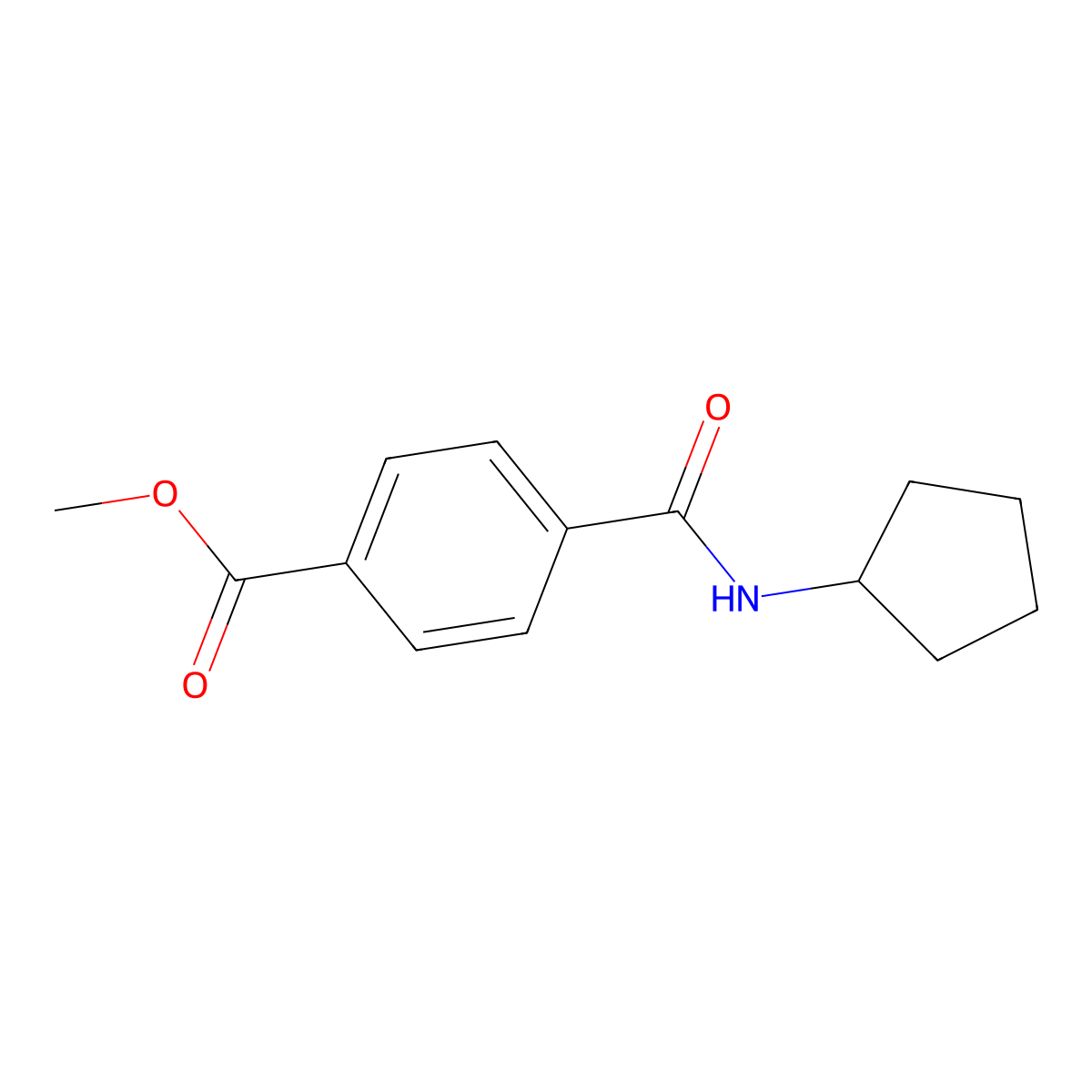 Methyl 4-(cyclopentylcarbamoyl)benzoate molecular structure, CAS 1325090-17-2