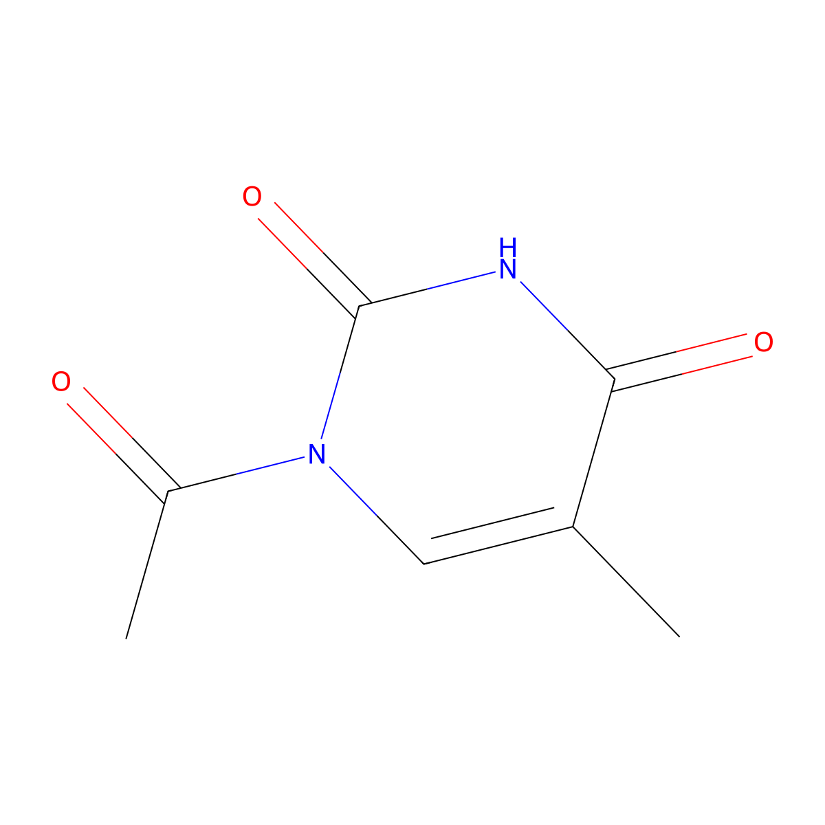 Acetylthymine molecular structure, CAS 13251-16-6
