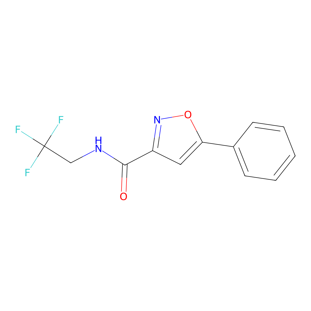 5-phenyl-N-(2,2,2-trifluoroethyl)-1,2-oxazole-3-carboxamide molecular structure, CAS 1325106-09-9