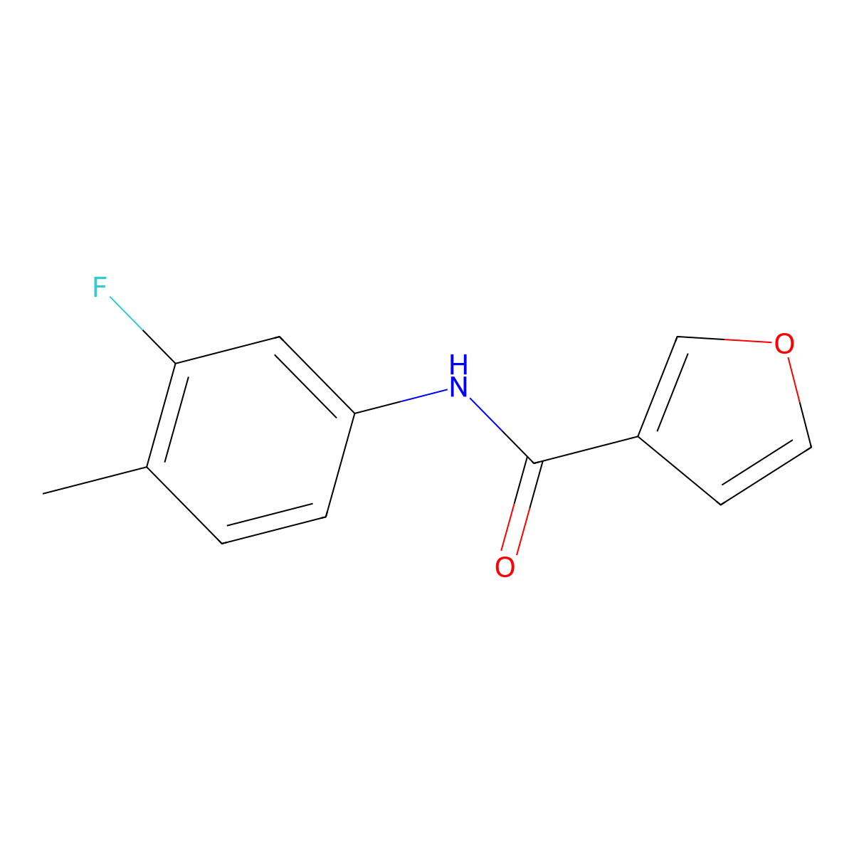N-(3-fluoro-4-methylphenyl)furan-3-carboxamide molecular structure, CAS 1325106-98-6